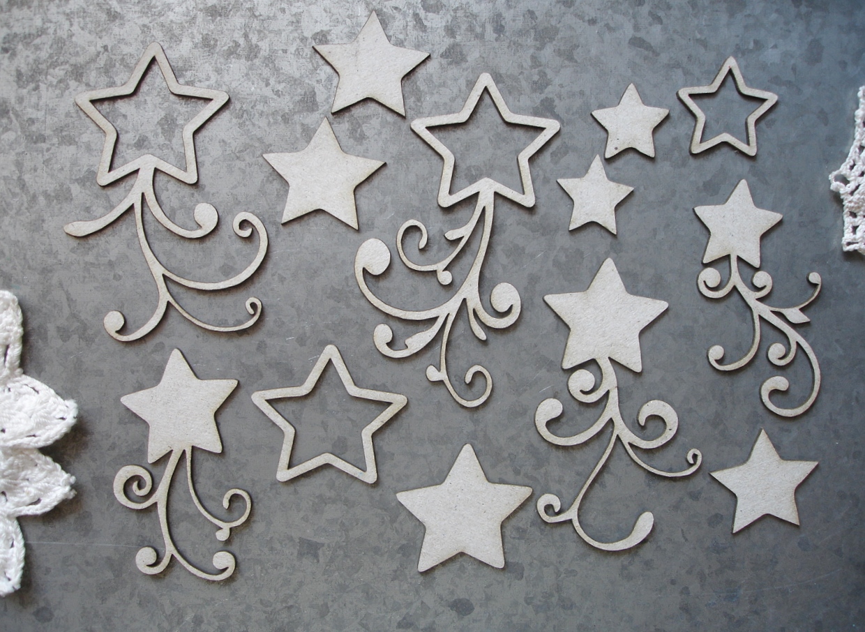 Shooting Stars – Scrapaholics Wholesale – Laser Cut Chipboard Designs